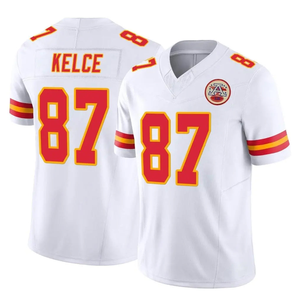 Blackjersey KC.Chiefs #87 Travis Kelce Player White Limited Vapor F.U.S.E. Home Game Stitched Jerseys