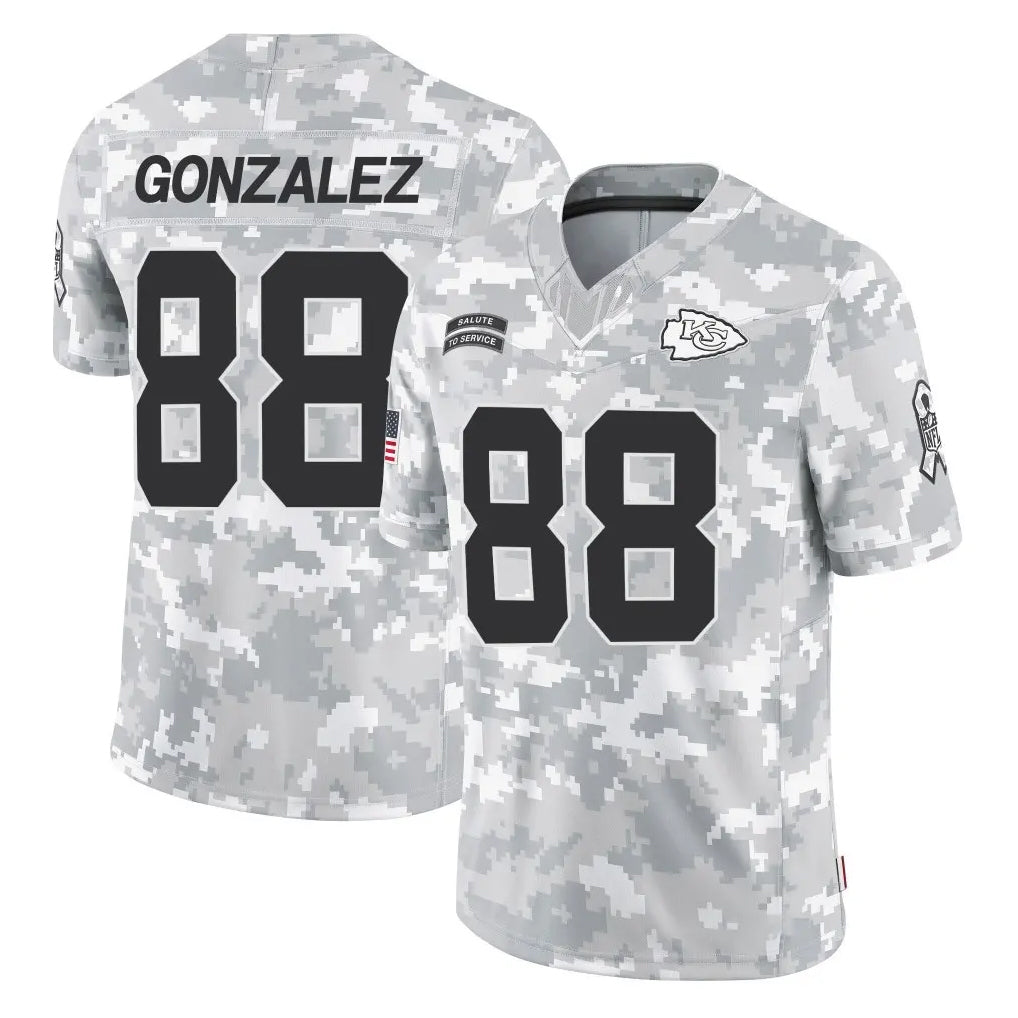 Blackjersey KC.Chiefs #88 Tony Gonzalez Player Arctic Camo Salute To Service Limited Game Stitched Jerseys