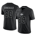 Blackjersey KC.Chiefs #88 Tony Gonzalez Player Black Limited Reflective Game Stitched Jerseys