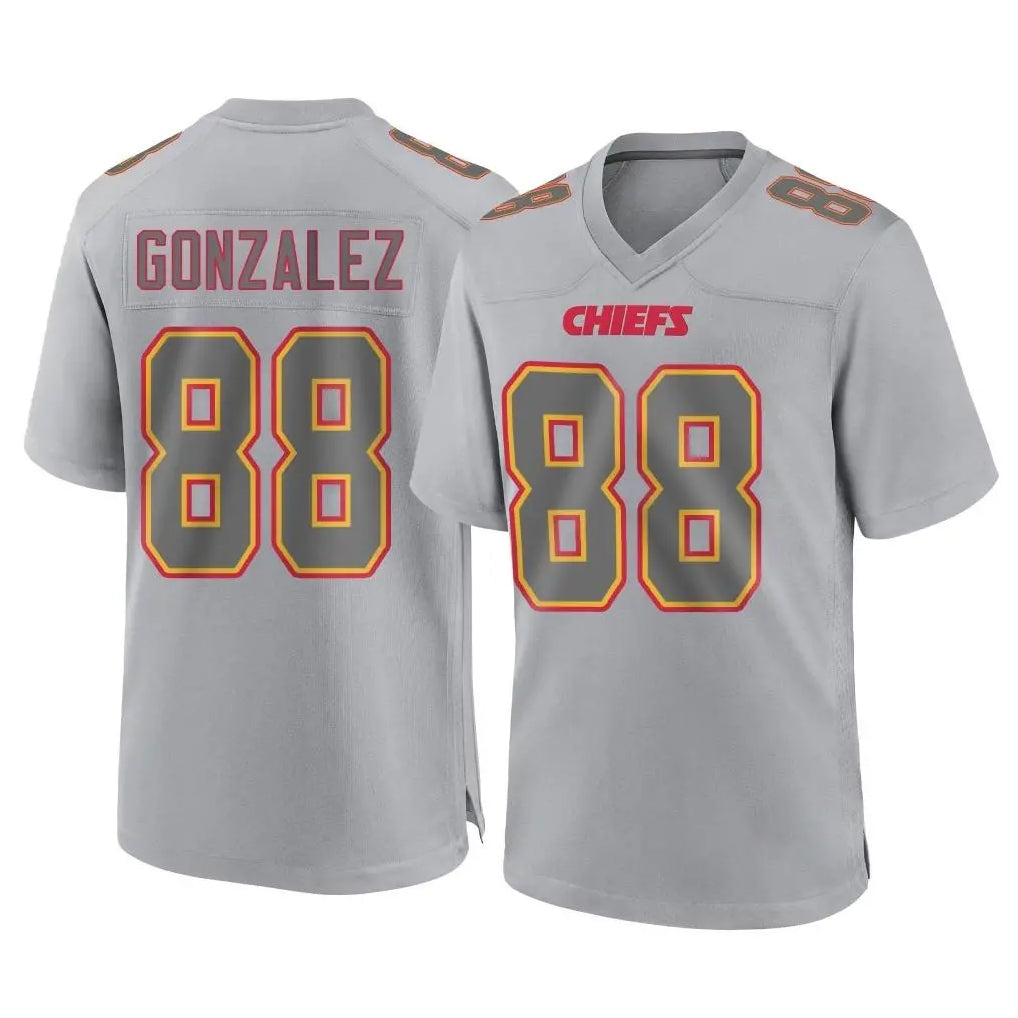 Blackjersey KC.Chiefs #88 Tony Gonzalez Player Gray Atmosphere Fashion Game Stitched Jerseys