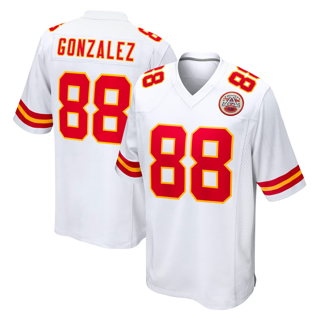 Blackjersey KC.Chiefs #88 Tony Gonzalez Player White Home Game Stitched Jerseys