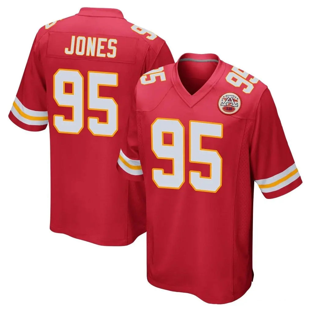 Blackjersey KC.Chiefs #95 Chris Jones Player Red Home Game Stitched Jerseys
