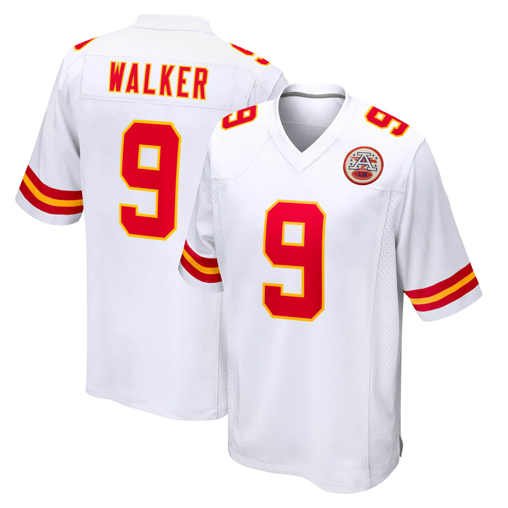 Blackjersey KC.Chiefs #9 Kenneth Walker III Player White Home Game Stitched Jerseys