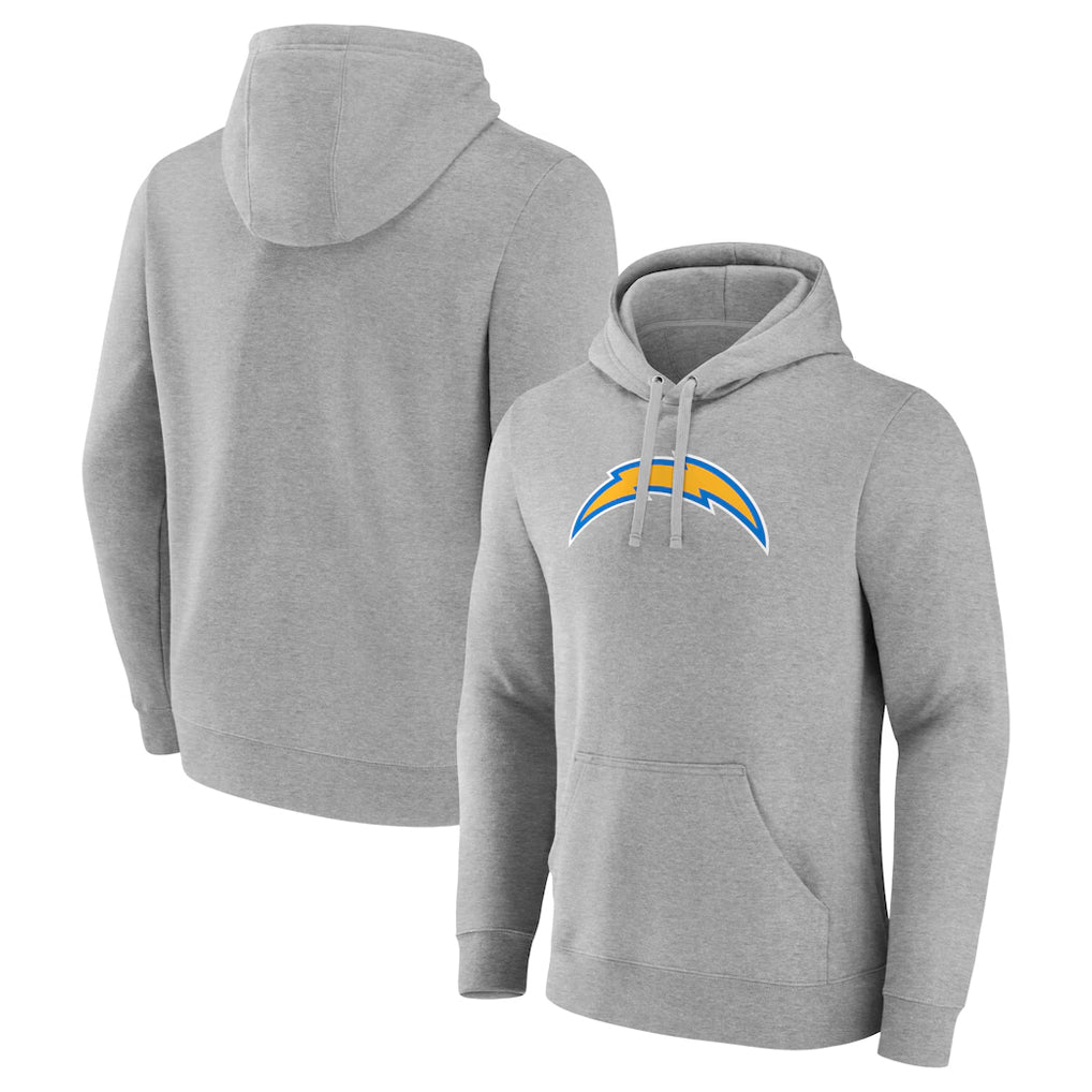 Blackjersey LA.Chargers Gray LOGO Pullover Hoodies Home Game Blank Player Stitched Jerseys