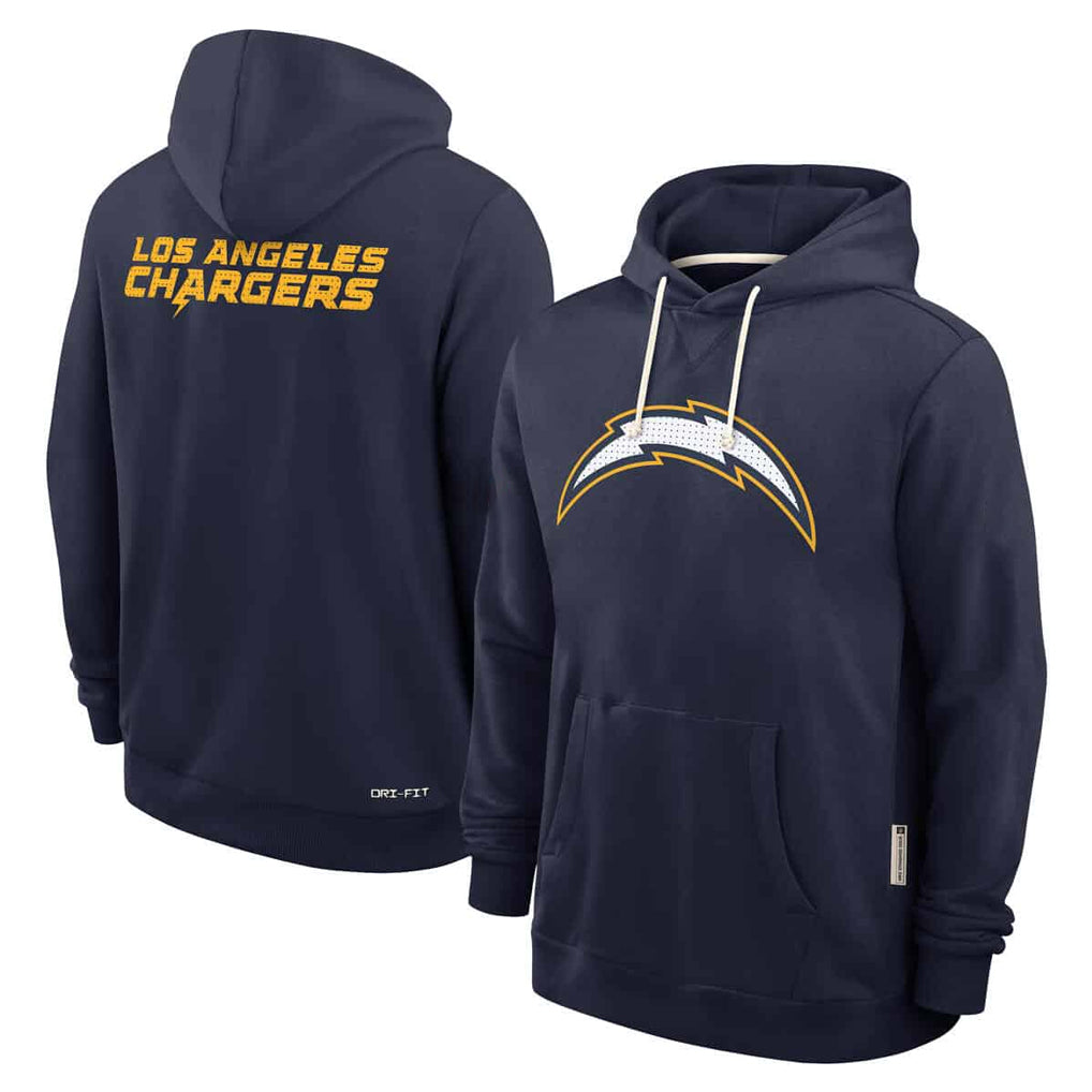 Blackjersey LA.Chargers Navy LOGO Pullover Hoodies Home Game Blank Player Stitched Jerseys
