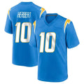 Blackjersey LA.Chargers #10 Justin Herbert Player Blue Home Game Stitched Jerseys