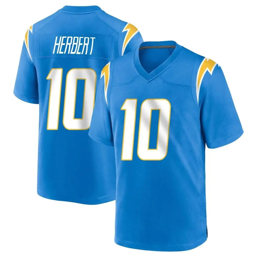 Blackjersey LA.Chargers #10 Justin Herbert Player Blue Home Game Stitched Jerseys