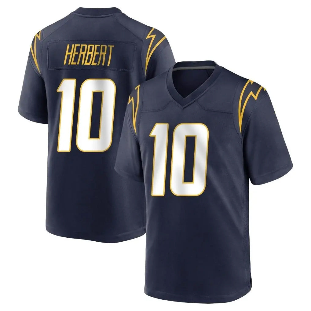 Blackjersey LA.Chargers #10 Justin Herbert Player Navy Home Game Stitched Jerseys