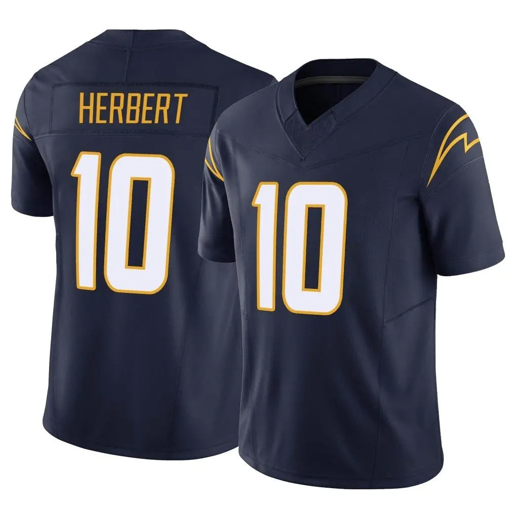Blackjersey LA.Chargers #10 Justin Herbert Player Navy Limited Vapor F.U.S.E. Home Game Stitched Jerseys