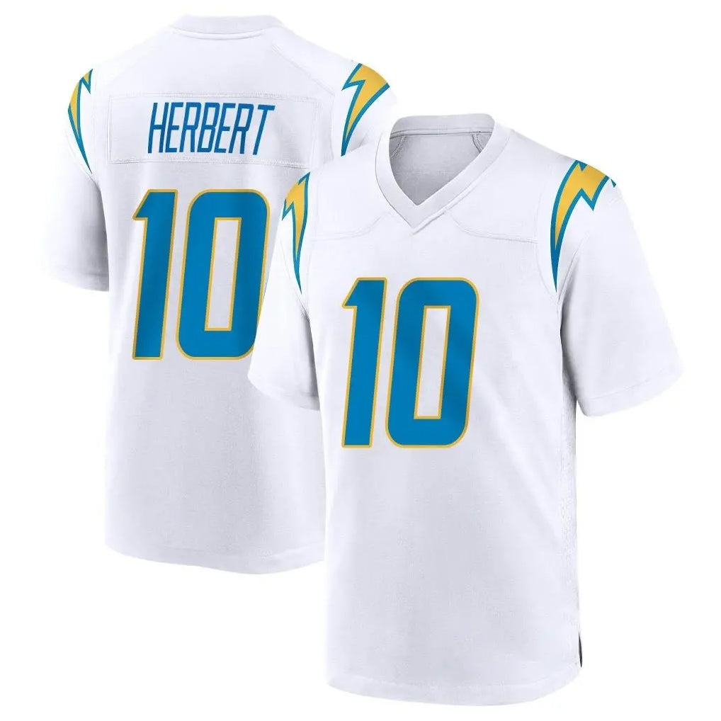 Blackjersey LA.Chargers #10 Justin Herbert Player White Home Game Stitched Jerseys
