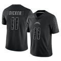 Blackjersey LA.Chargers #11 Cameron Dicker Player Black Limited Reflective Home Game Stitched Jerseys