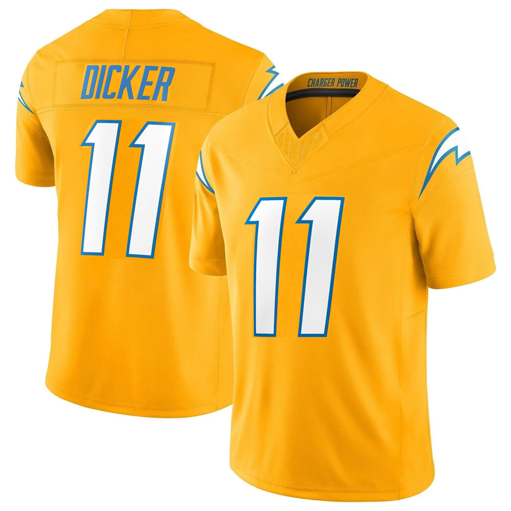 Blackjersey LA.Chargers #11 Cameron Dicker Player Gold Limited Vapor F.U.S.E. Home Game Stitched Jerseys