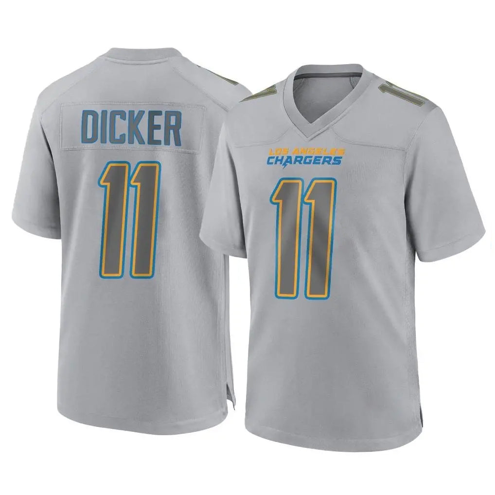Blackjersey LA.Chargers #11 Cameron Dicker Player Gray Atmosphere Fashion Home Game Stitched Jerseys