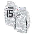 Blackjersey LA.Chargers #15 Ladd McConkey Player Arctic Camo Salute to Service Hoodies Limited Game Stitched Jerseys