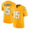 Blackjersey LA.Chargers #15 Ladd McConkey Player Gold Limited Vapor F.U.S.E. Home Game Stitched Jerseys