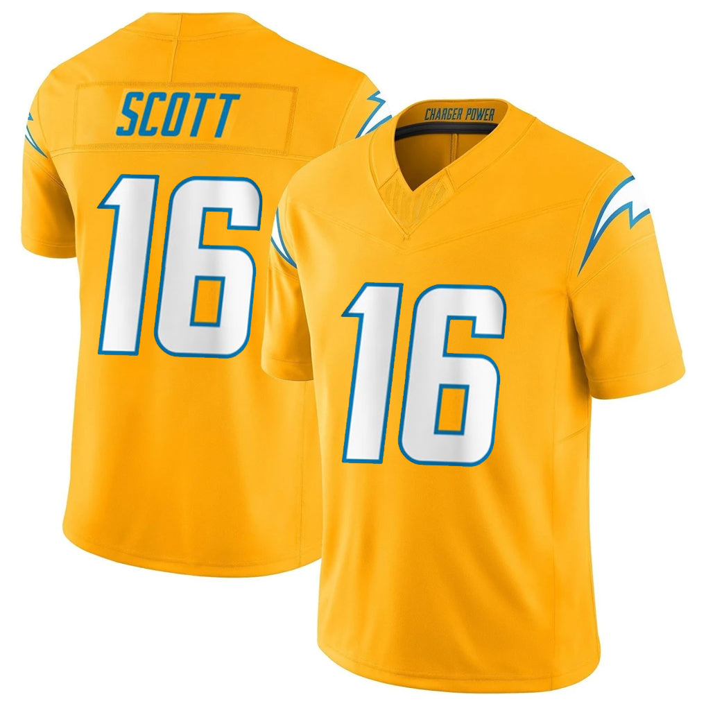 Blackjersey LA.Chargers #16 J.K. Scott Player Gold Limited Vapor F.U.S.E. Home Game Stitched Jerseys