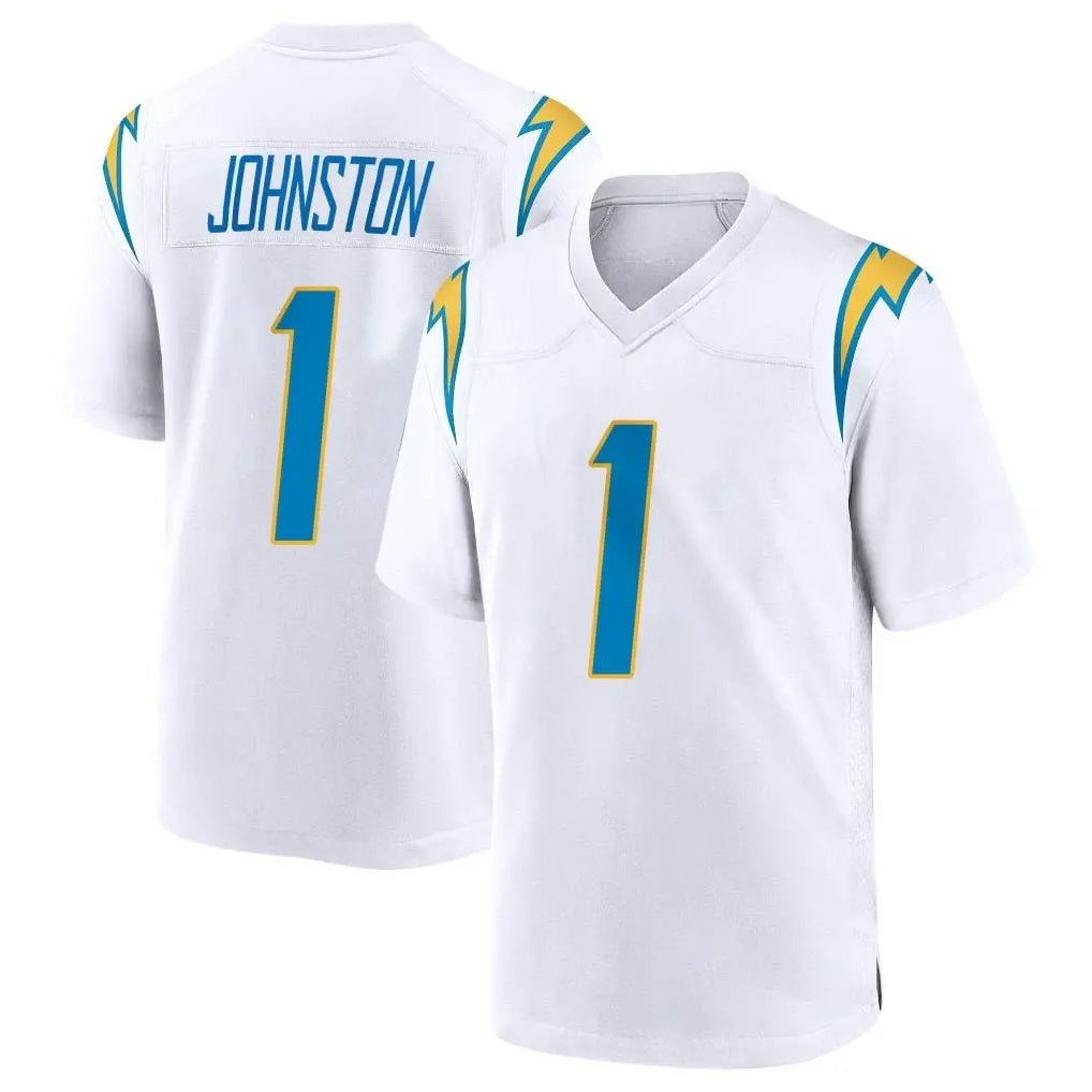 Blackjersey LA.Chargers #1 Quentin Johnston Player White Home Game Stitched Jerseys
