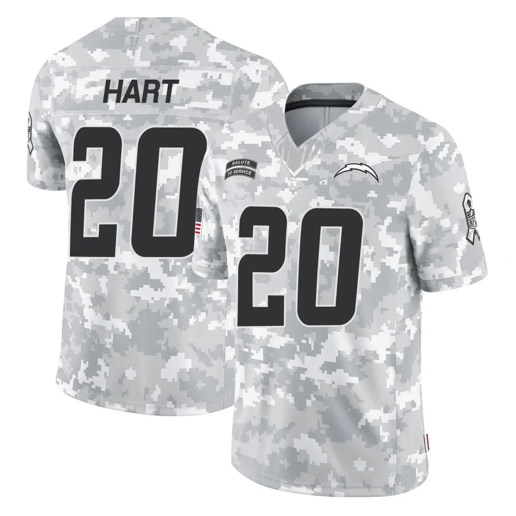 Blackjersey LA.Chargers #20 Cam Hart Player Arctic Camo Salute To Service Limited Game Stitched Jerseys