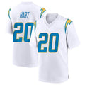 Blackjersey LA.Chargers #20 Cam Hart Player White Home Game Stitched Jerseys