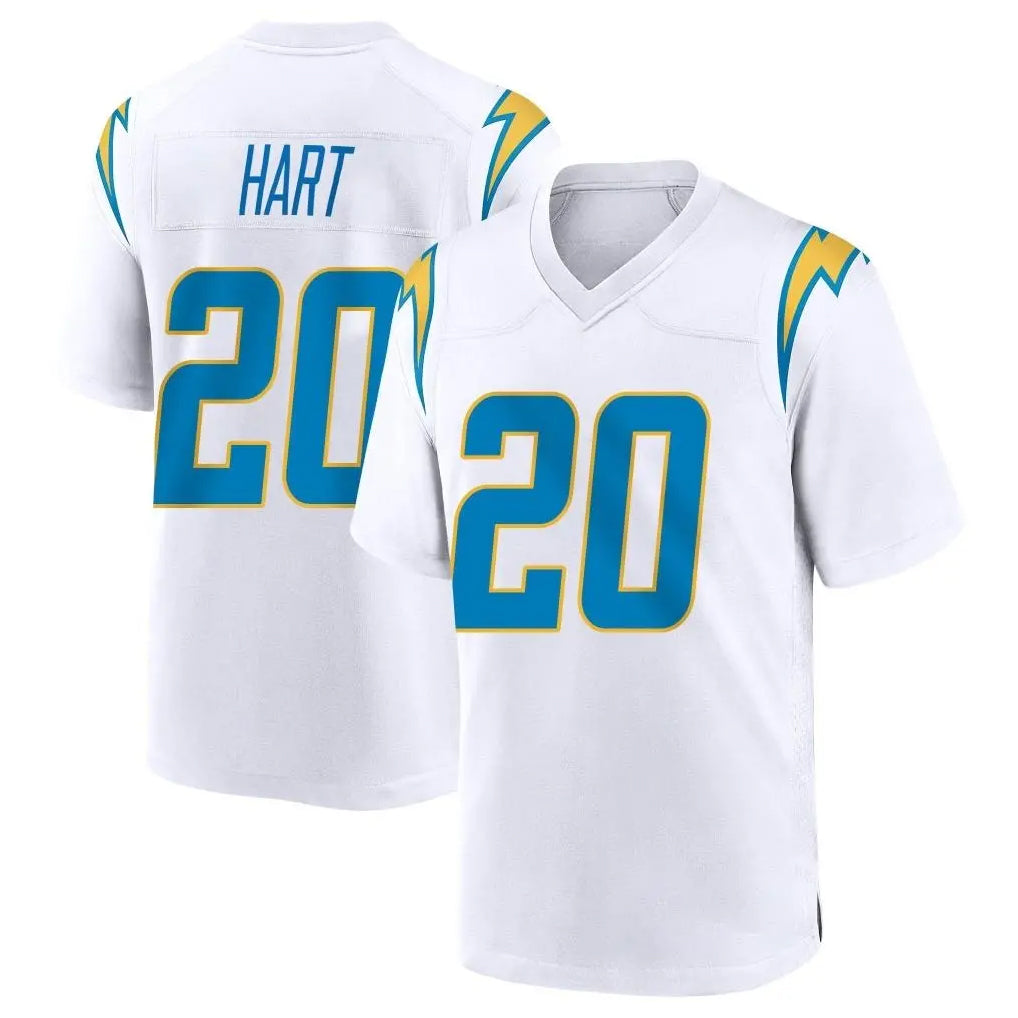 Blackjersey LA.Chargers #20 Cam Hart Player White Home Game Stitched Jerseys