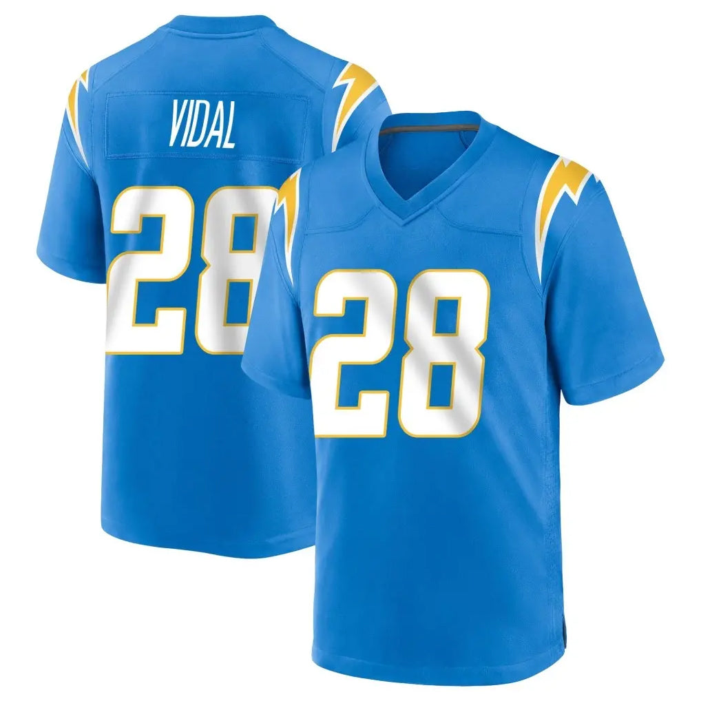 Blackjersey LA.Chargers #28 Kimani Vidal Player Blue Home Game Stitched Jerseys