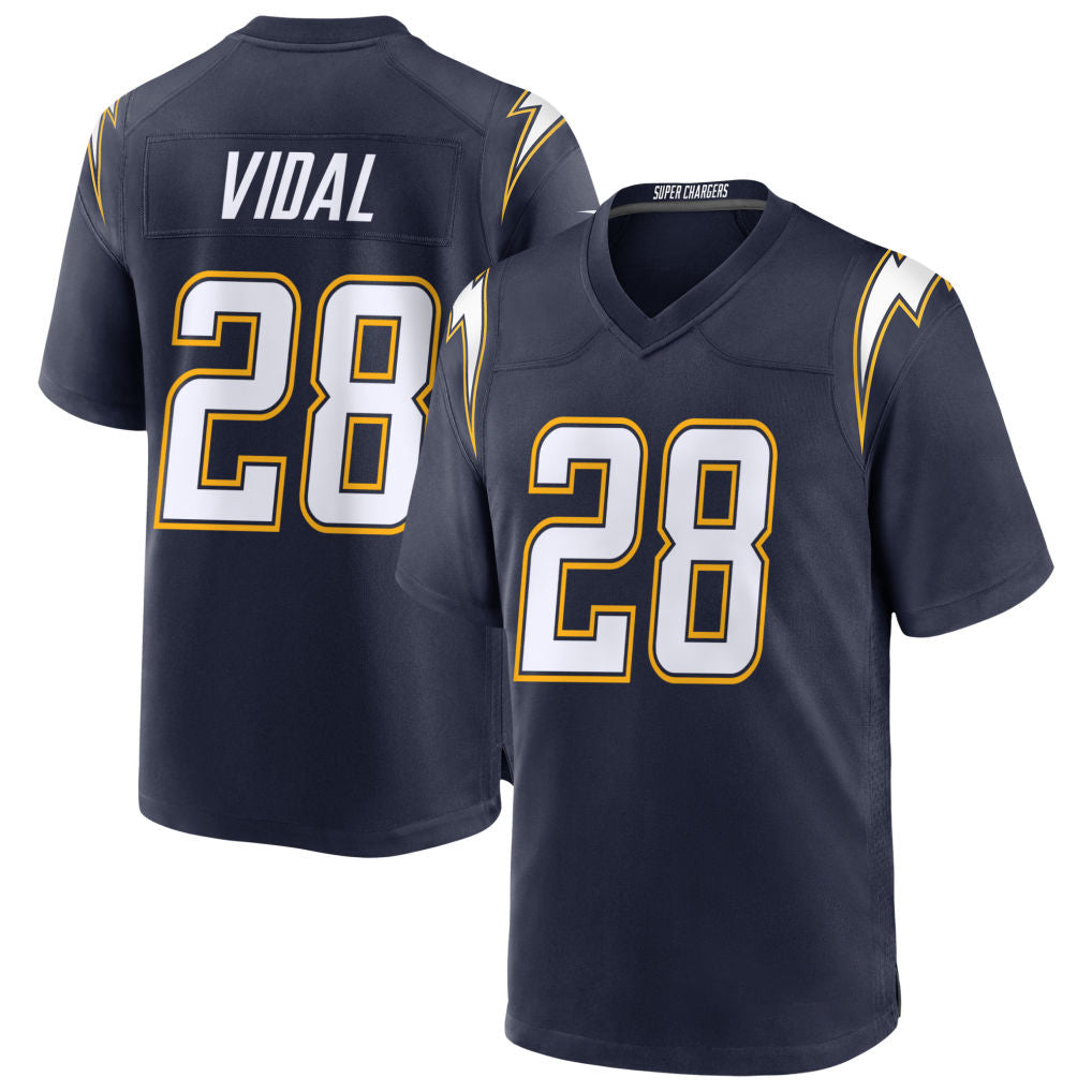 Blackjersey LA.Chargers #28 Kimani Vidal Player Navy Alternate Home Game Stitched Jerseys