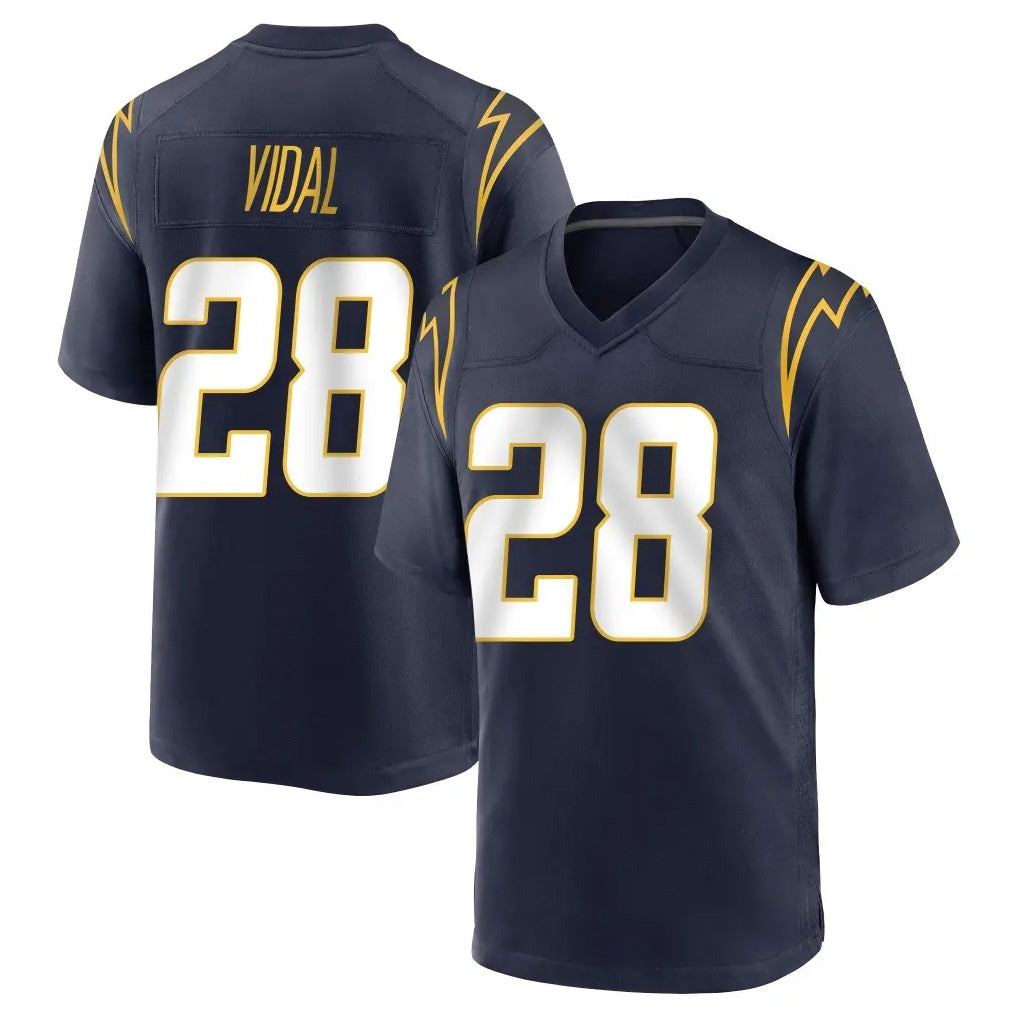 Blackjersey LA.Chargers #28 Kimani Vidal Player Navy Home Game Stitched Jerseys