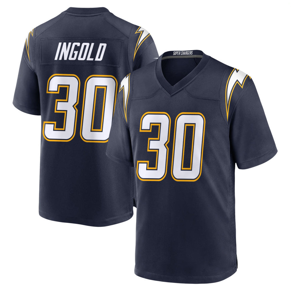 Blackjersey LA.Chargers #30 Alec Ingold Player Navy Alternate Home Game Stitched Jerseys