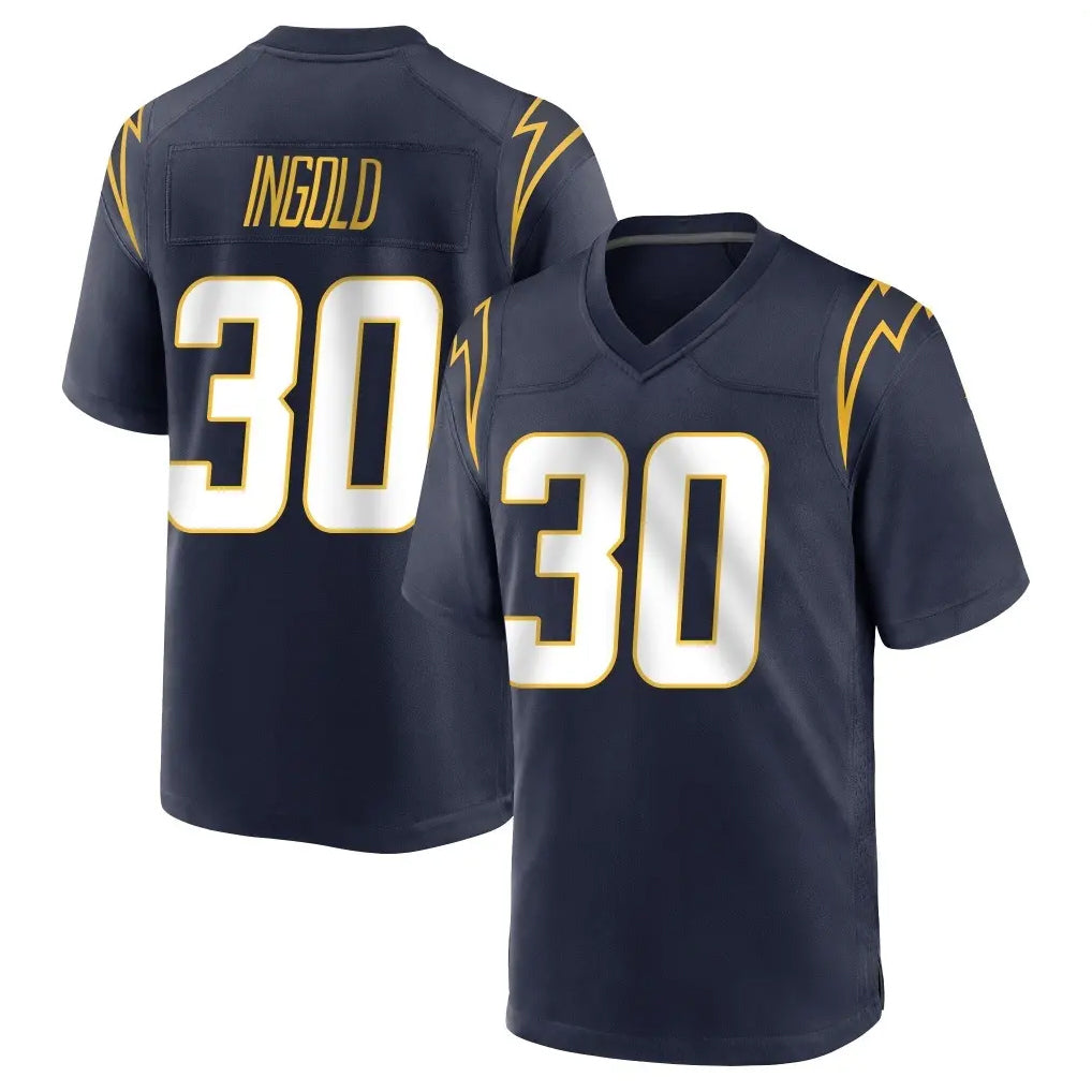 Blackjersey LA.Chargers #30 Alec Ingold Player Navy Home Game Stitched Jerseys