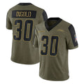 Blackjersey LA.Chargers #30 Alec Ingold Player Olive Salute To Service Limited Game Stitched Jerseys