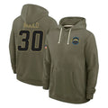 Blackjersey LA.Chargers #30 Alec Ingold Player Olive Salute to Service Pullover Hoodies Limited Stitched Jerseys