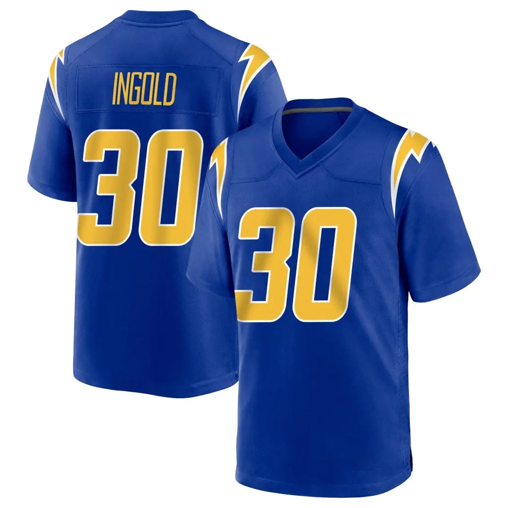 Blackjersey LA.Chargers #30 Alec Ingold Player Royal Home Game Stitched Jerseys