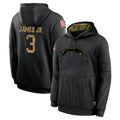 Blackjersey LA.Chargers #3 Derwin James Jr. Player Black Salute to Service Hoodies Limited Game Stitched Jerseys