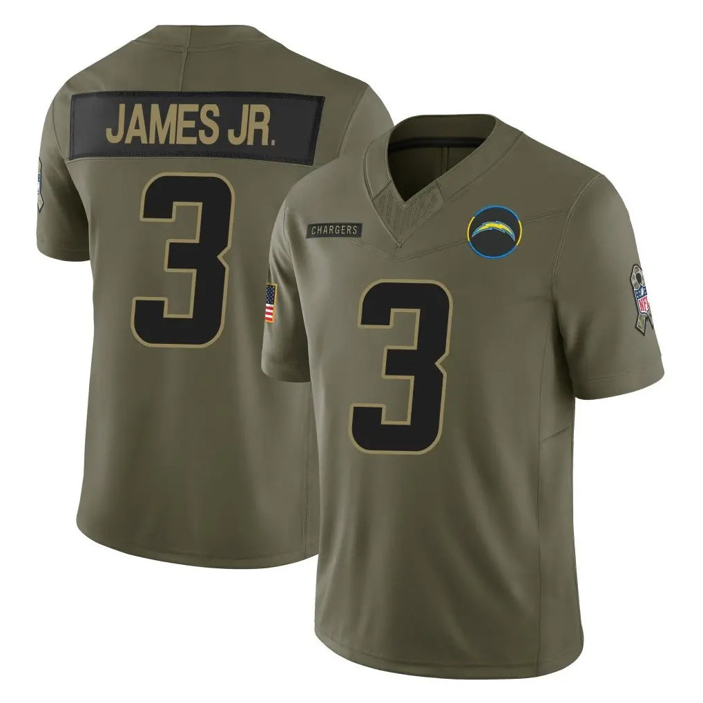 Blackjersey LA.Chargers #3 Derwin James Jr. Player Olive Salute To Service Limited Game Stitched Jerseys