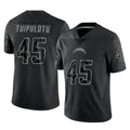 Blackjersey LA.Chargers #45 Tuli Tuipulotu Player Black Limited Reflective Home Game Stitched Jerseys