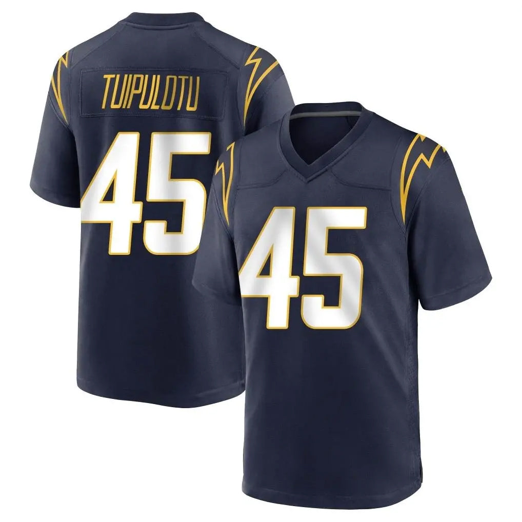 Blackjersey LA.Chargers #45 Tuli Tuipulotu Player Navy Home Game Stitched Jerseys