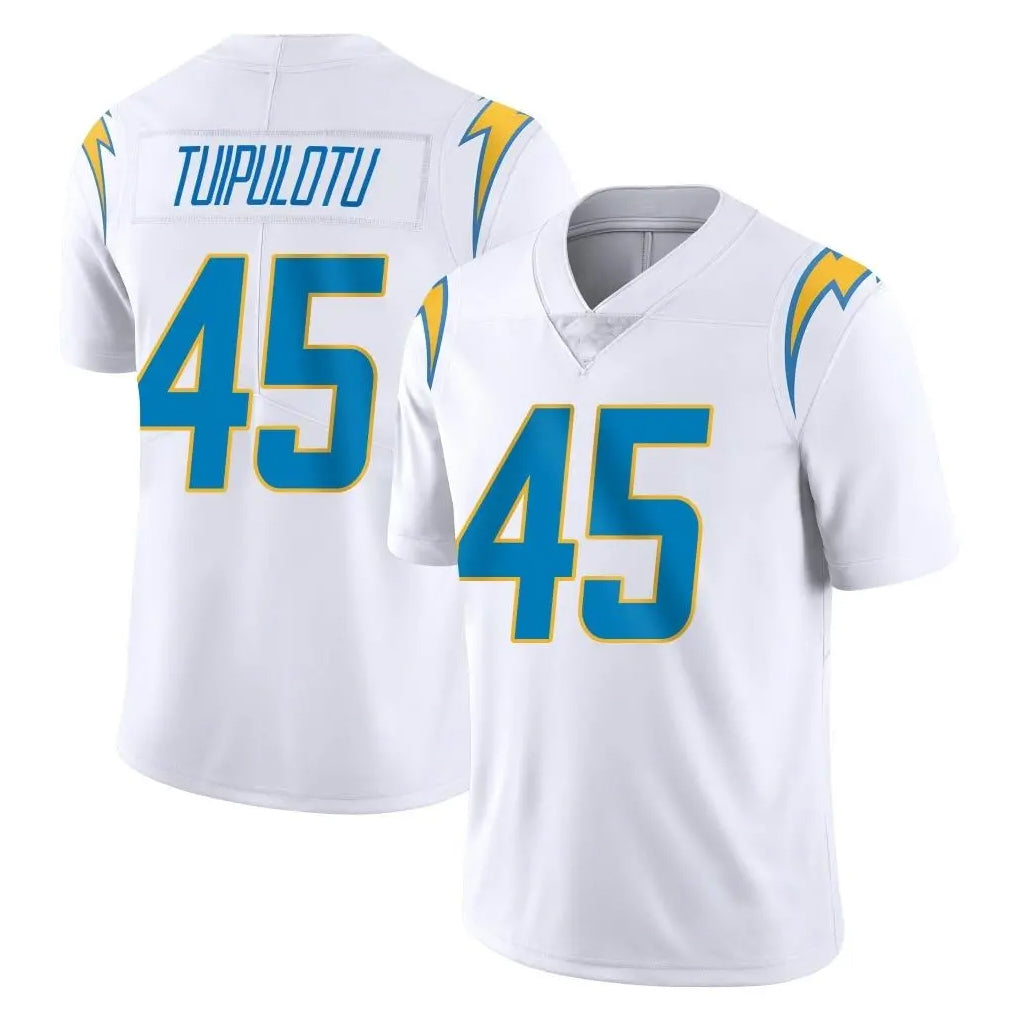 Blackjersey LA.Chargers #45 Tuli Tuipulotu Player White Limited Vapor Untouchable Home Game Stitched Jerseys