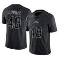 Blackjersey LA.Chargers #48 Bud Dupree Player Black Limited Reflective Home Game Stitched Jerseys