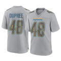 Blackjersey LA.Chargers #48 Bud Dupree Player Gray Atmosphere Fashion Home Game Stitched Jerseys