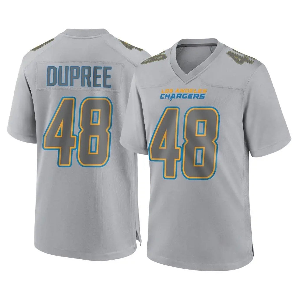Blackjersey LA.Chargers #48 Bud Dupree Player Gray Atmosphere Fashion Home Game Stitched Jerseys