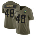Blackjersey LA.Chargers #48 Bud Dupree Player Olive 2025 Salute To Service Limited Game Stitched Jerseys