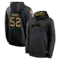 Blackjersey LA.Chargers #52 Khalil Mack Player Black Salute to Service Hoodies Limited Game Stitched Jerseys
