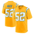Blackjersey LA.Chargers #52 Khalil Mack Player Gold Home Game Stitched Jerseys