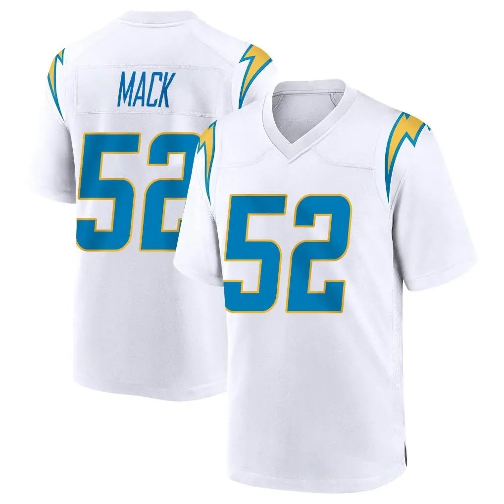 Blackjersey LA.Chargers #52 Khalil Mack Player White Home Game Stitched Jerseys