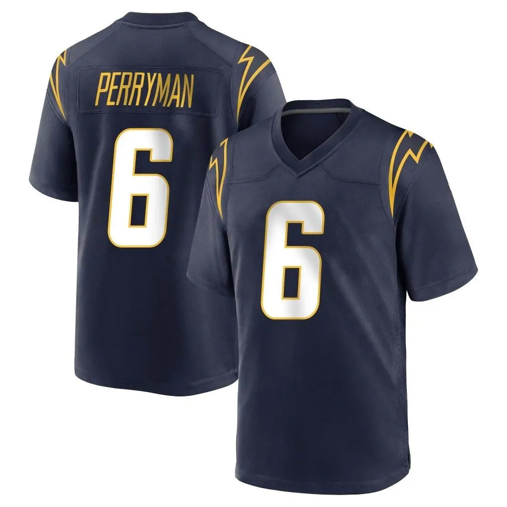 Blackjersey LA.Chargers #6 Denzel Perryman Player Navy Home Game Stitched Jerseys