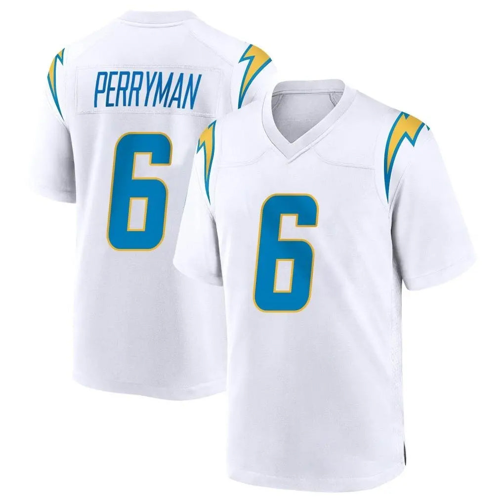 Blackjersey LA.Chargers #6 Denzel Perryman Player White Home Game Stitched Jerseys