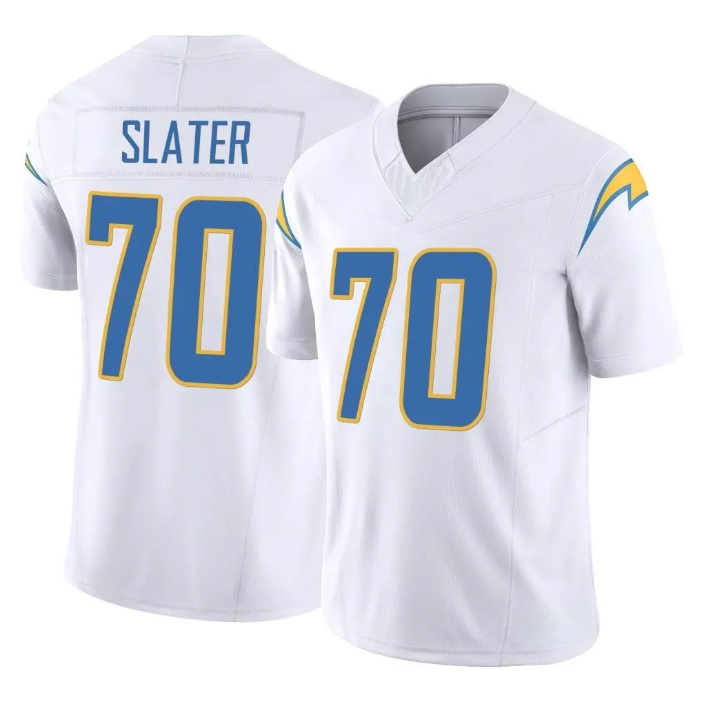 Blackjersey LA.Chargers #70 Rashawn Slater Player White Limited Vapor F.U.S.E. Home Game Stitched Jerseys