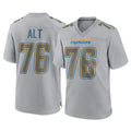 Blackjersey LA.Chargers #76 Joe Alt Player Gray Atmosphere Fashion Home Game Stitched Jerseys