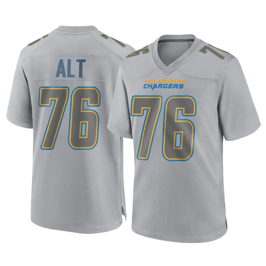 Blackjersey LA.Chargers #76 Joe Alt Player Gray Atmosphere Fashion Home Game Stitched Jerseys