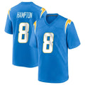 Blackjersey LA.Chargers #8 Omarion Hampton Player Blue Home Game Stitched Jerseys